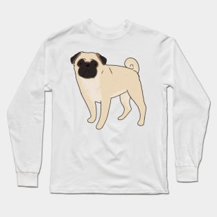 Cute Pug illustration Long Sleeve T-Shirt